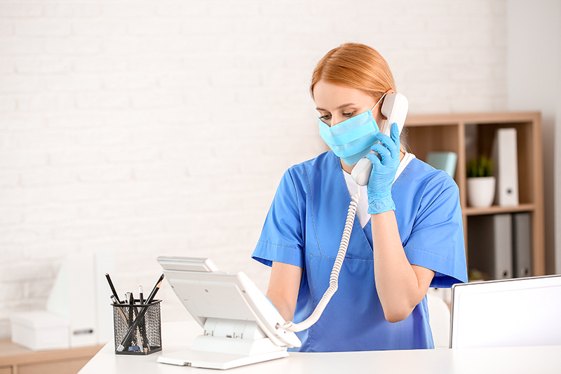 Receptionist in clinic