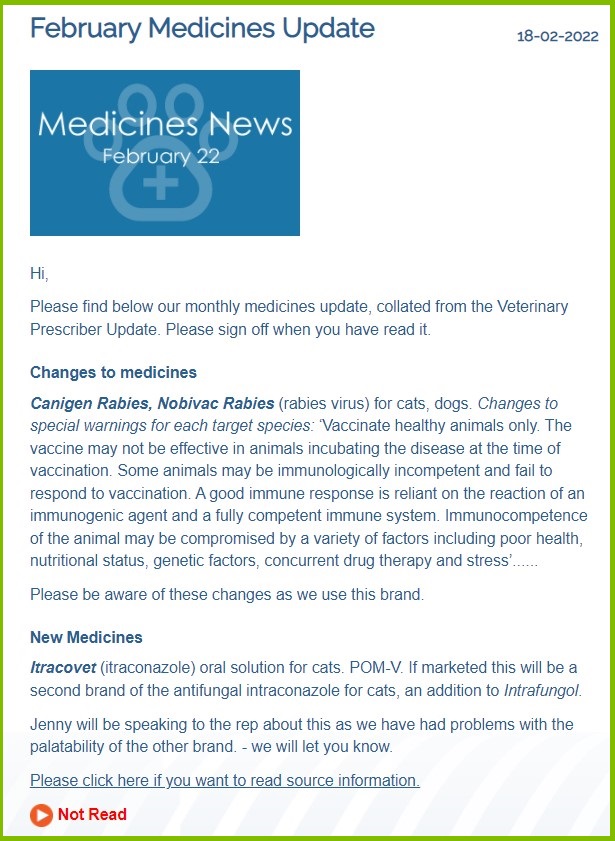 Team Communication - Image of an urgent news item to manage communications. Training Progress Screenshot-2022-02-18-115132 Protect Your Business & Your Team With Simple Pharmacy SOPs