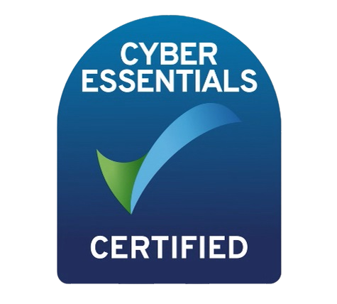 Cyber essentials certified with w blue and green tick